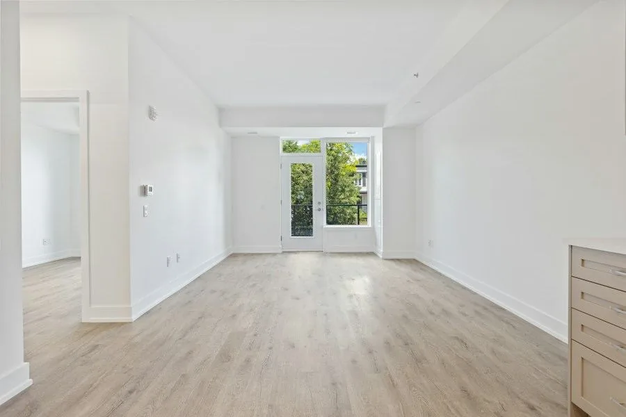 Unoccupied room with clear floors ready for a change of occupants